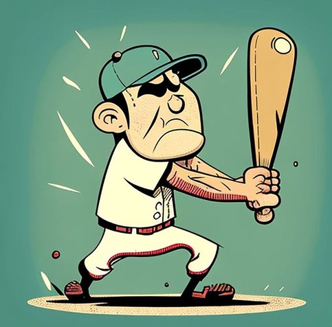 beautiful painting, abstract, detailed, shadows, baseball player