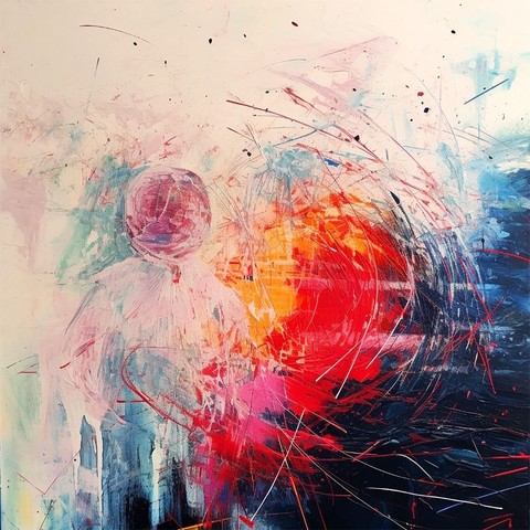 beautiful painting, abstract, detailed, shadows, baseball player