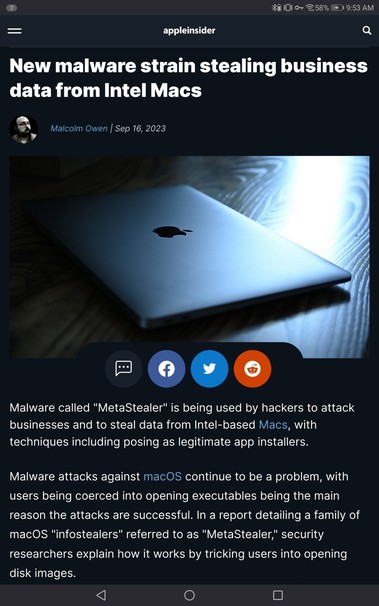 Macintosh Macs can get malware, but it seems any OS can really. So, best not to get a fslse sense of safety.