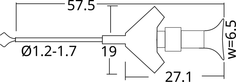 Diagram of a airplane style test probe.