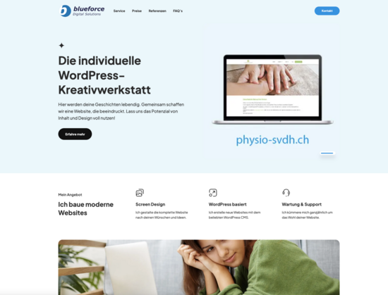Screenshot der neuen Website Blueforce Digital Solutions