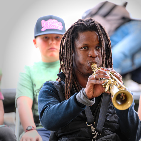 soprano saxophone player