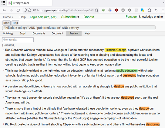 https://persagen.com/#q=%22hillsdale%20college%22%20AND%20%22public%20education%22%20AND%20destroy

"hillsdale college" AND "public education" AND destroy

New College of Florida
United States
Hillsdale College
Ron DeSantis