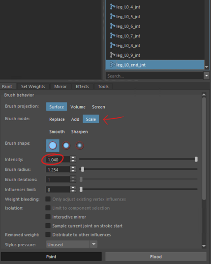 nGskin tools window capture. Notice that the scale intensity is above 1.