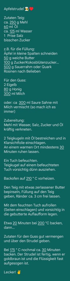 Rezept Apfelstrudel mit Guss