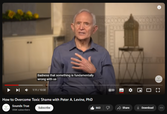 https://www.youtube.com/watch?v=SeucbAfy0WY
For more from Dr. Peter Levine, visit Somaticexperiencing.com 

Sounds True was founded in 1985 by Tami Simon with a clear mission: to disseminate spiritual wisdom. Since starting out as a project with one woman and her tape recorder, we have grown into a multimedia publishing company with more than 80 employees, a library of more than 1500 titles featuring some of the leading teachers and visionaries of our time, and an ever-expanding family of customers from across the world. In more than three decades of growth, change, and evolution, Sounds True has maintained its focus on its overriding purpose, as summed up in our Mission Statement.

Connect with us:
Facebook: http://bit.ly/2XFIIeE
Instagram: http://bit.ly/2UlEoiH
Website: http://bit.ly/2tOl02d