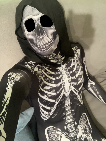 Zentai skeleton suit
