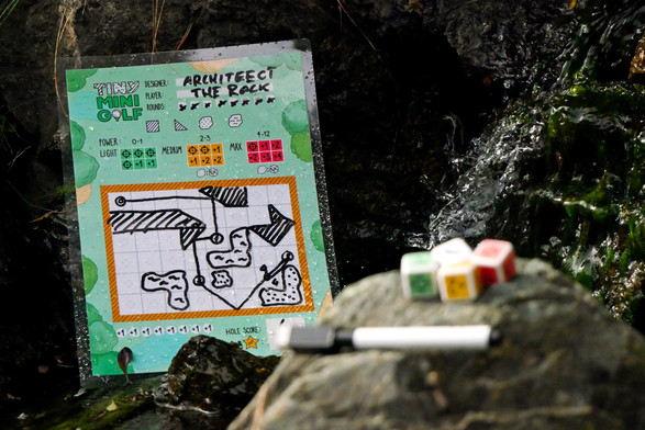Tiny Mini Golf copy seen while taking a wild bath under a real life waterfall!
