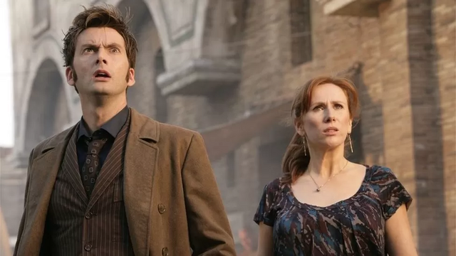 The Doctor (David Tenant) and Donna Noble (Catherina Tate).