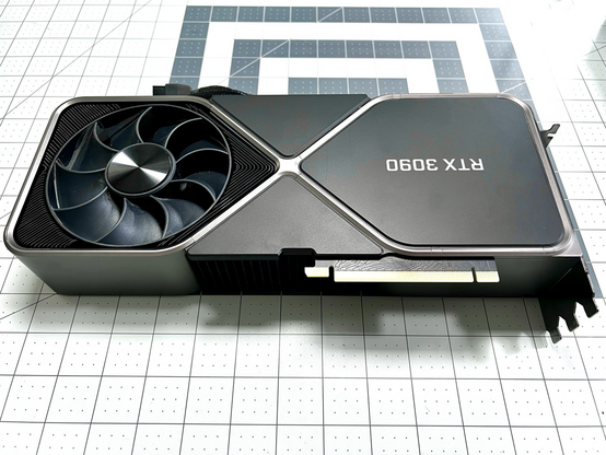An nvidia rtx 3090 founders edition video / graphics gaming card up close.  