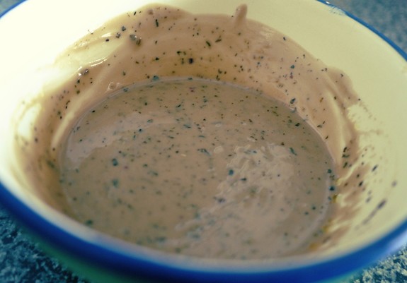 Photo of brown sauce in a bowl