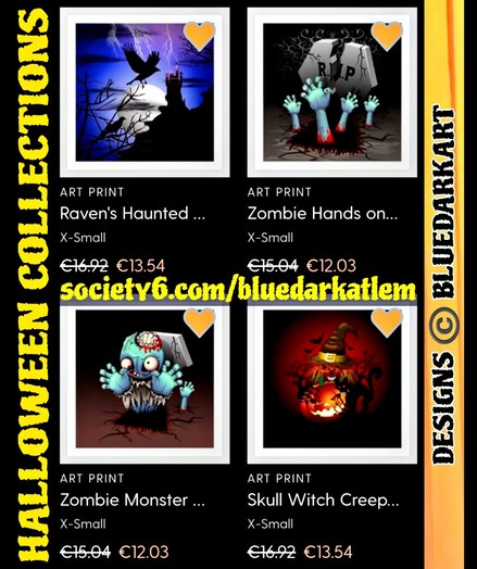 Halloween Collection ● Designs Copyright BluedarkArt TheChameleonArt ● gift ideas available for sale in the BluedarkArt Society6 Shop