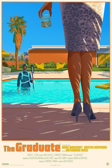 Poster de la película El Graduado, del ilustrador Laurent Durieux 
