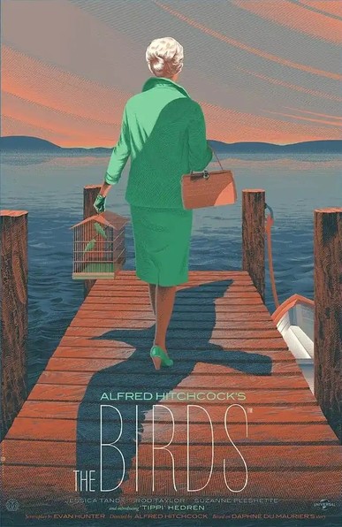 Poster de la película Los pájaros, del ilustrador Laurent Durieux