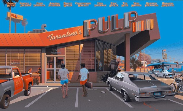 Poster de la película Pulp Fiction, del ilustrador Laurent Durieux