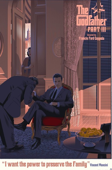 Poster de la película El padrino III, del ilustrador Laurent Durieux