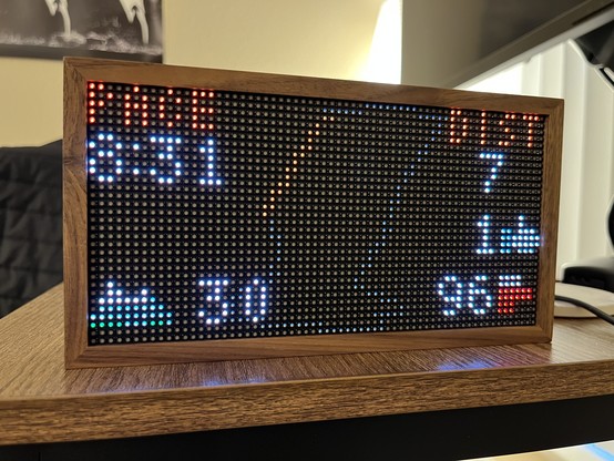 A small LED based device showing a map and stats for my last run.