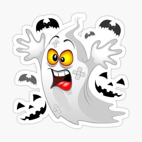 Ghost Funny scared Character ● Design Copyright BluedarkArt TheChameleonArt