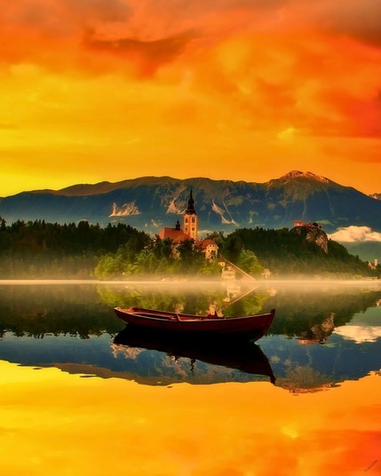 Lake Bled Sunrise in Slovenia