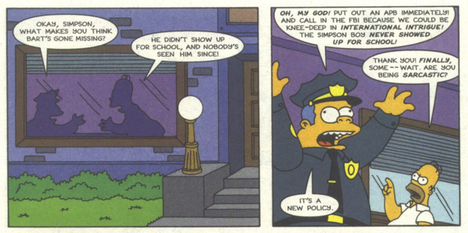 Simpsons Comics #30 is the thirtieth issue of Simpsons Comics. It was released in the USA and Canada in April 1997.