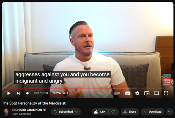 The Split Personality of the Narcissist
https://www.youtube.com/watch?v=wY6fVYiGrdI