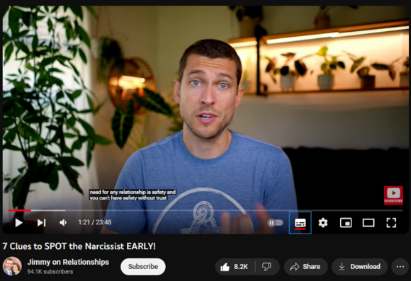 7 Clues to SPOT the Narcissist EARLY!
https://www.youtube.com/watch?v=DVyv3GPRJm0
166,385 views  21 Sept 2023  #emotionalabuse #narcissist #relationshipadvice
In this video we look at how to spot Narcissistic red flags in order to hopefully prevent toxic people from ever hurting us.  Whether it's love bombing, excessive need to be admired, self-centeredness, the inability to apologize or admit wrong or a complete lack of empathy, it's all important that we pay attention to how these red flags present themselves so we can avoid these people at all costs.

How to get HER in the MOOD (funny)
https://bit.ly/41AAZyS