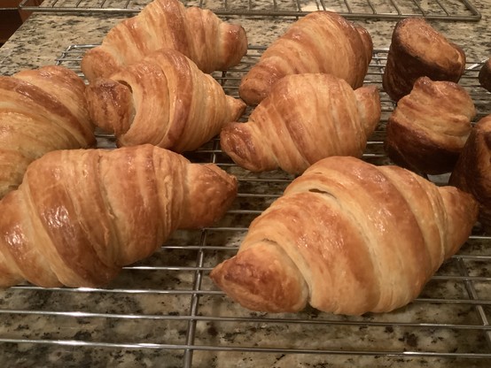 Croissants on a cooling rack