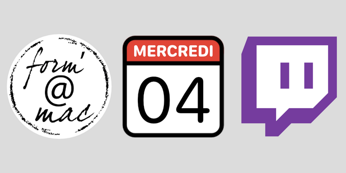 Logos formamac et Twitch

Stream du mercredi 04 octobre 2023 sur https://www.twitch.tv/formamac