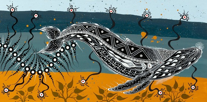 Humpback whale painting