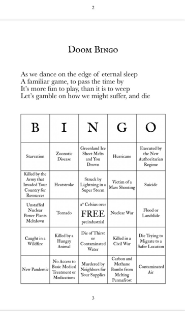 “Doom Bingo” from Not Long for This World, by Kevin Trent Boswell 