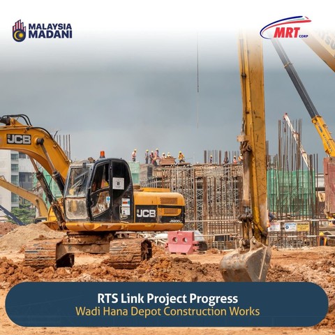 Ground view of Wadi Hana Depot Construction Works as part of the progress on RTS Link Project.
