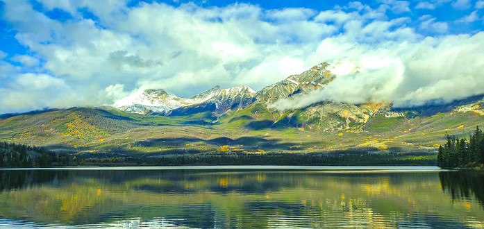 Pyramid Lake with Pyramid Mountain in the background.
Jasper, Alberta Canada.