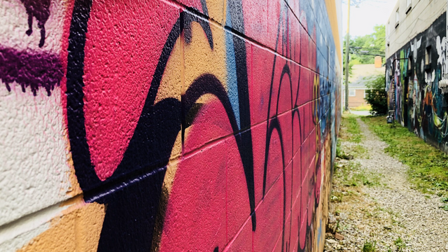Graffiti mural downtown. Blacksburg, VA. 