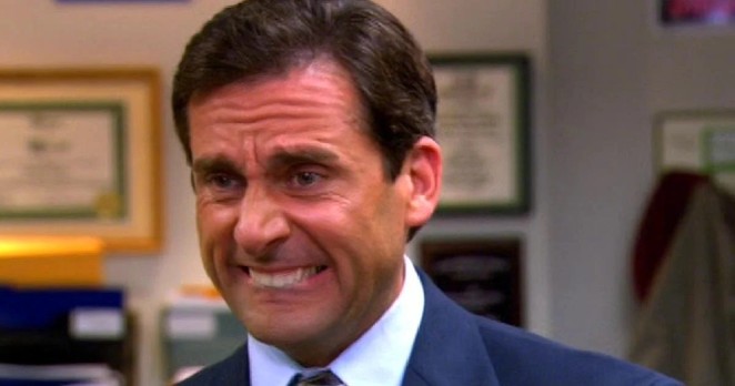 Michael Scott grimacing 