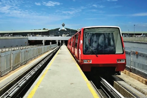 KLIA aerotrain on its track.