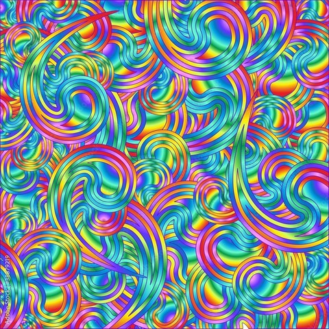 Vector Rainbow Colors Swirls Pattern ©️ BluedarkArt TheChameleonArt