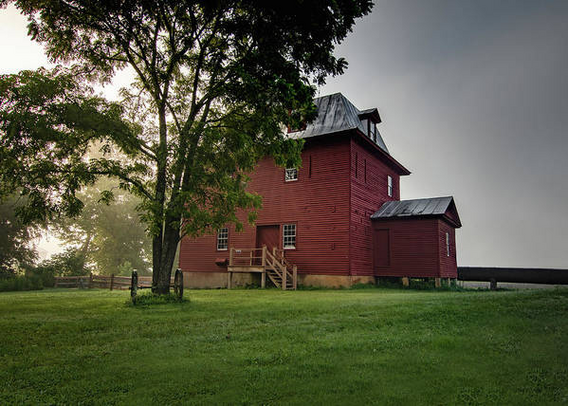 Virginia Red Big Otter Mill in Fog available here:

https://pixels.com/featured/virginia-mill-in-fog-norma-brandsberg.html