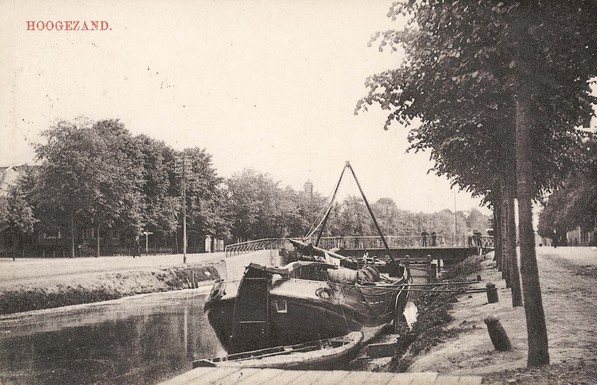 Tjalk, in het Winschoterdiep bij Hoogezand 1903-1910