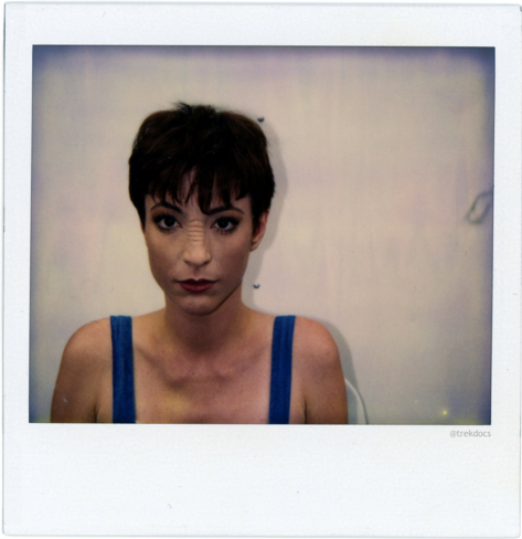 Hair+makeup test photos of Nana Visitor on the DS9 set (front view)