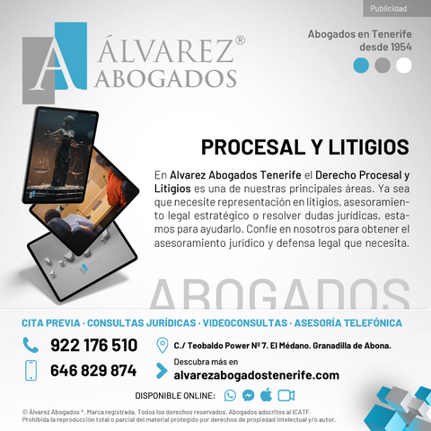 Derecho Procesal y Litigios. Alvarez Abogados Tenerife. Especialistas del Derecho desde 1954.