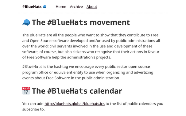 Screenshot of the https://bluehats.global webpage
