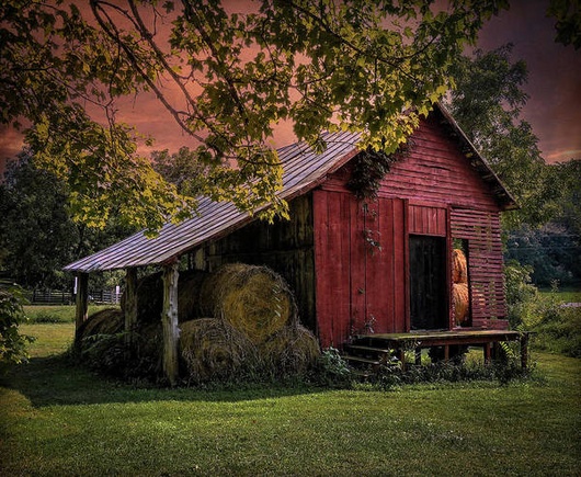 On the way to Lexington, Virginia a red barn in autumn available here:

https://pixels.com/featured/ready-for-winter-norma-brandsberg.html