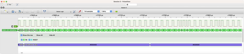 Screenshot of a data acquisition run made with the tool pulseview