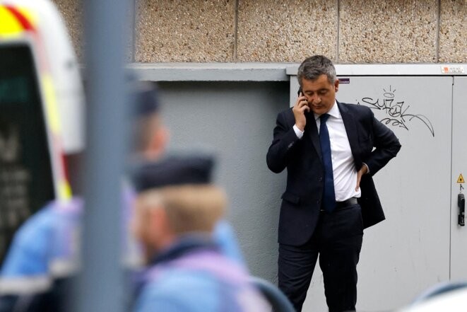 Gérald Darmanin au lycée Gambetta d'Arras, le 13 octobre 2023. © Photo Ludovic Marin / AFP