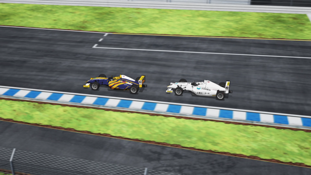 Haruka passing another driver on track from the anime series Overtake! Episode 3.