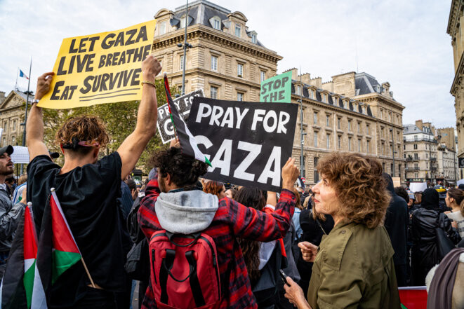 Manifestation pro-palestinienne à Paris, le 12 octobre © Amaury Cornu / Hans Lucas via AFP