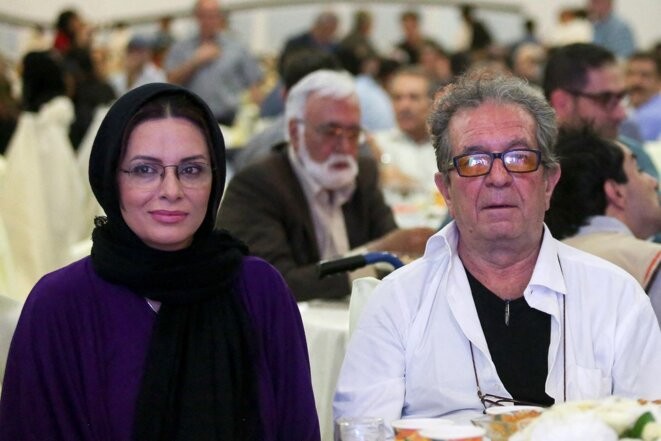 Vahideh Mohammadifar et Dariush Mehrjui à Téhéran le 1er juillet 2015. © Photo Abdulwahed Mirzazadeh / isna news / AFP