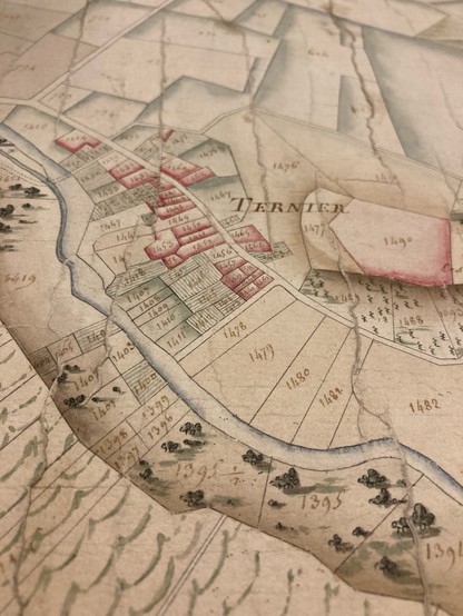 Extract of old 18th Century map from the Archive d’Etat du Canton de Genève 