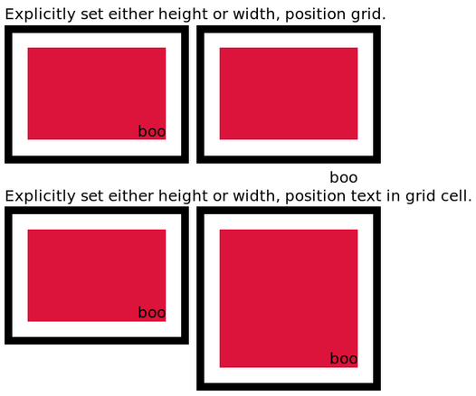 Screenshot illustrating the problem in Safari: the height used to compute the position/ height of a grid is that of the border-box if the grid parent's height was set using aspect-ratio.