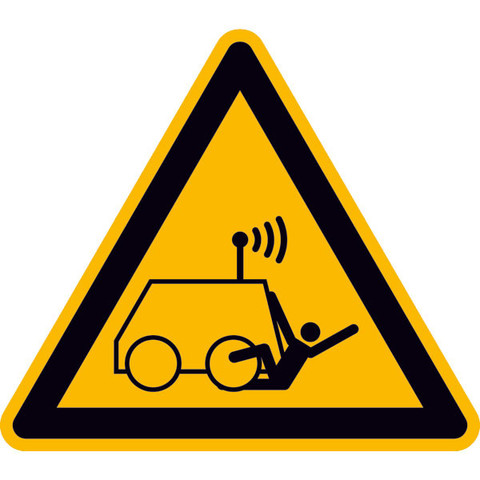 A "Moving Remote Operator Controlled Machines In This Area" Sign.